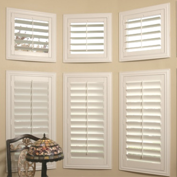 Sunburst shutters on a Sacramento bay window