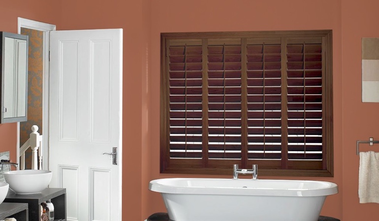 Put old paint to proper use and give your area a new life. Plantation window treatments in a bathroom