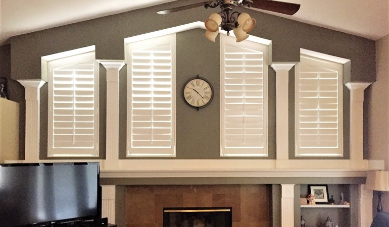 These Polywood shutters will look sturdy 10, 20 or even 30 years later. Polywood Shutters in Family Room in Sacramento