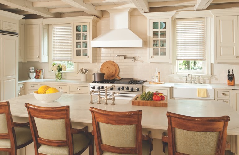Kitchen Blinds In Sacramento, CA Blinds covering the windows of a modern kitchen